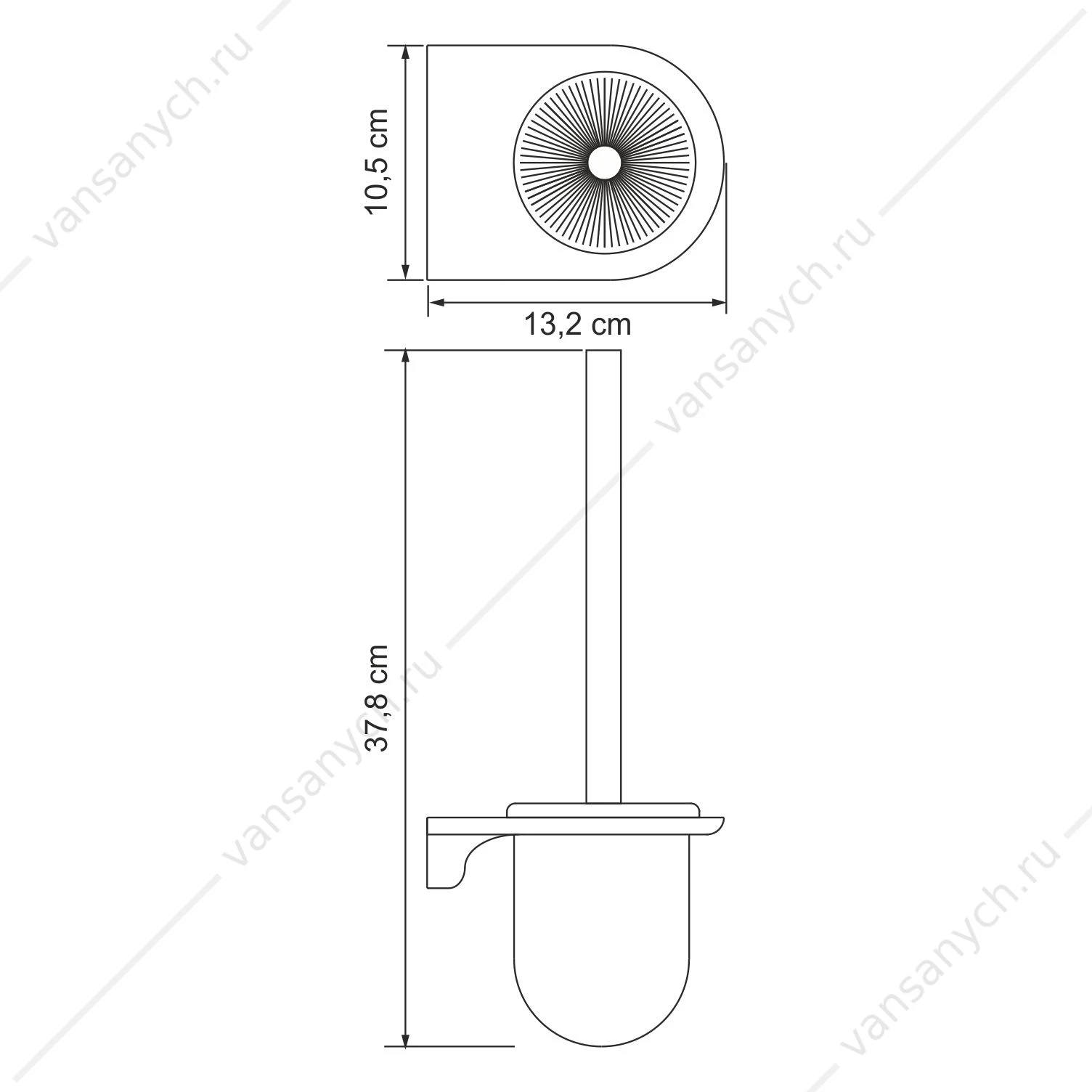 Щетка для унитаза подвесная, Kammel K-8300, Хром, K-8327