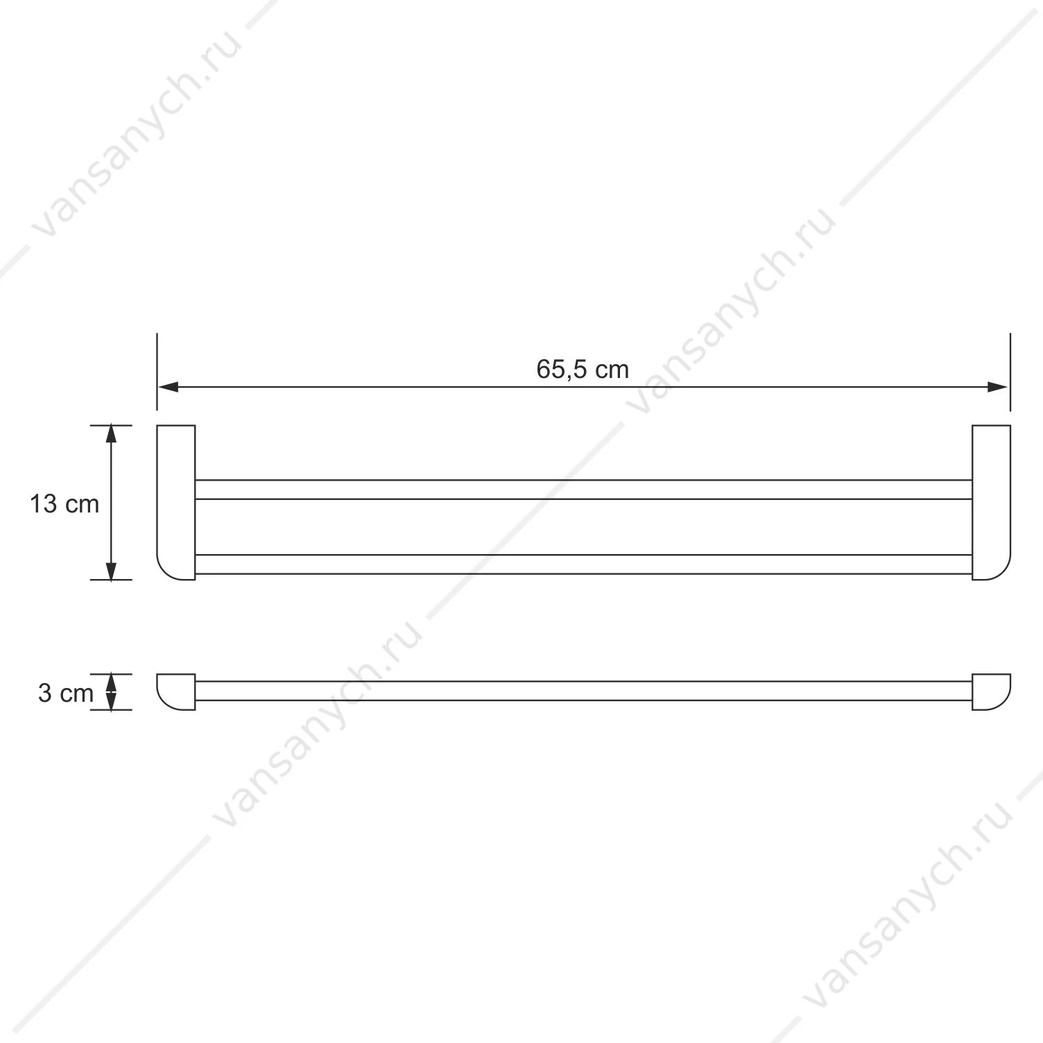 Держатель полотенец двойной, Kammel K-8300, Хром, K-8340