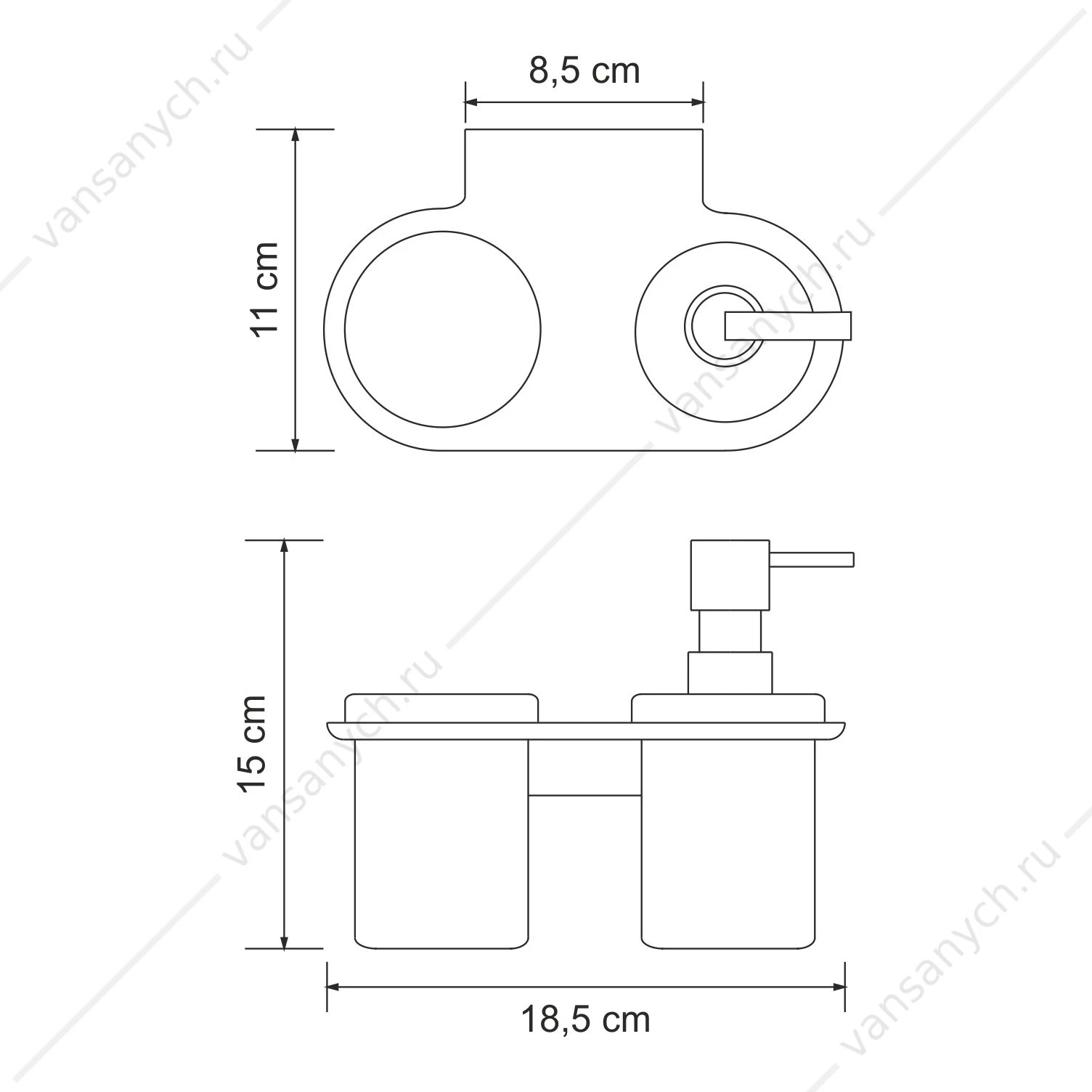 Держатель стакана и дозатора, Kammel K-8300, Хром, K-8389