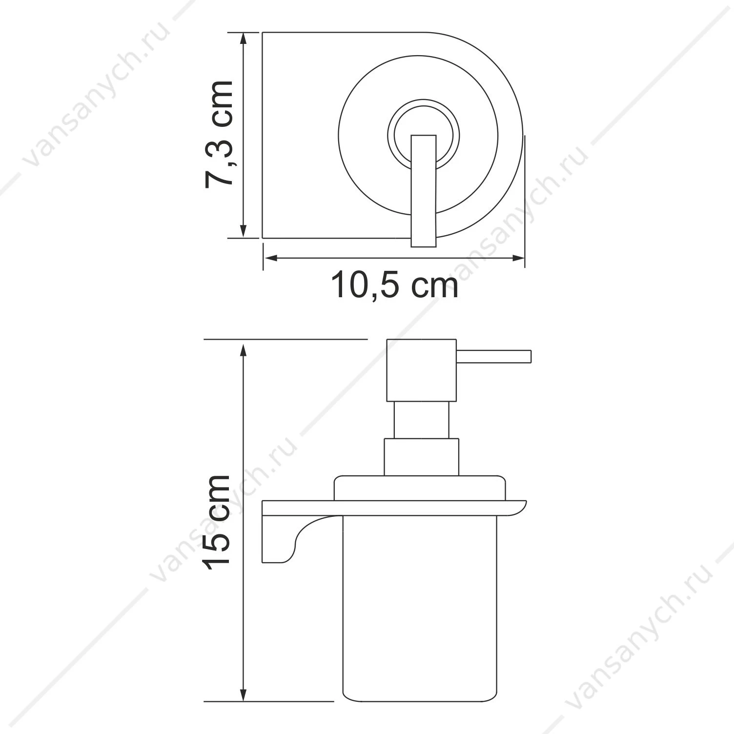 Дозатор для жидкого мыла, Kammel K-8300, Хром, K-8399