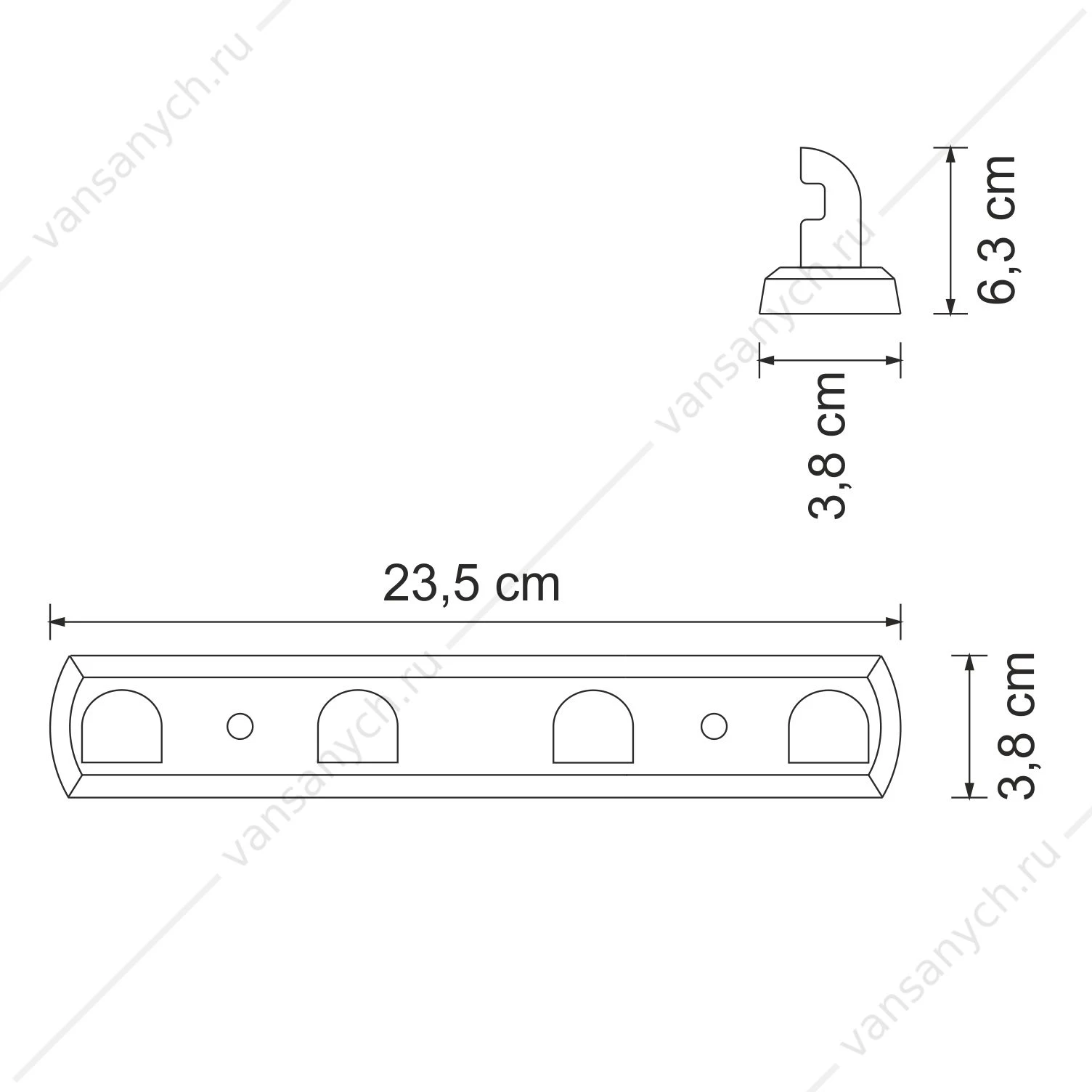 Кронштейн настенный, Kammel K-8300WHITE, белый, K-8374WHITE