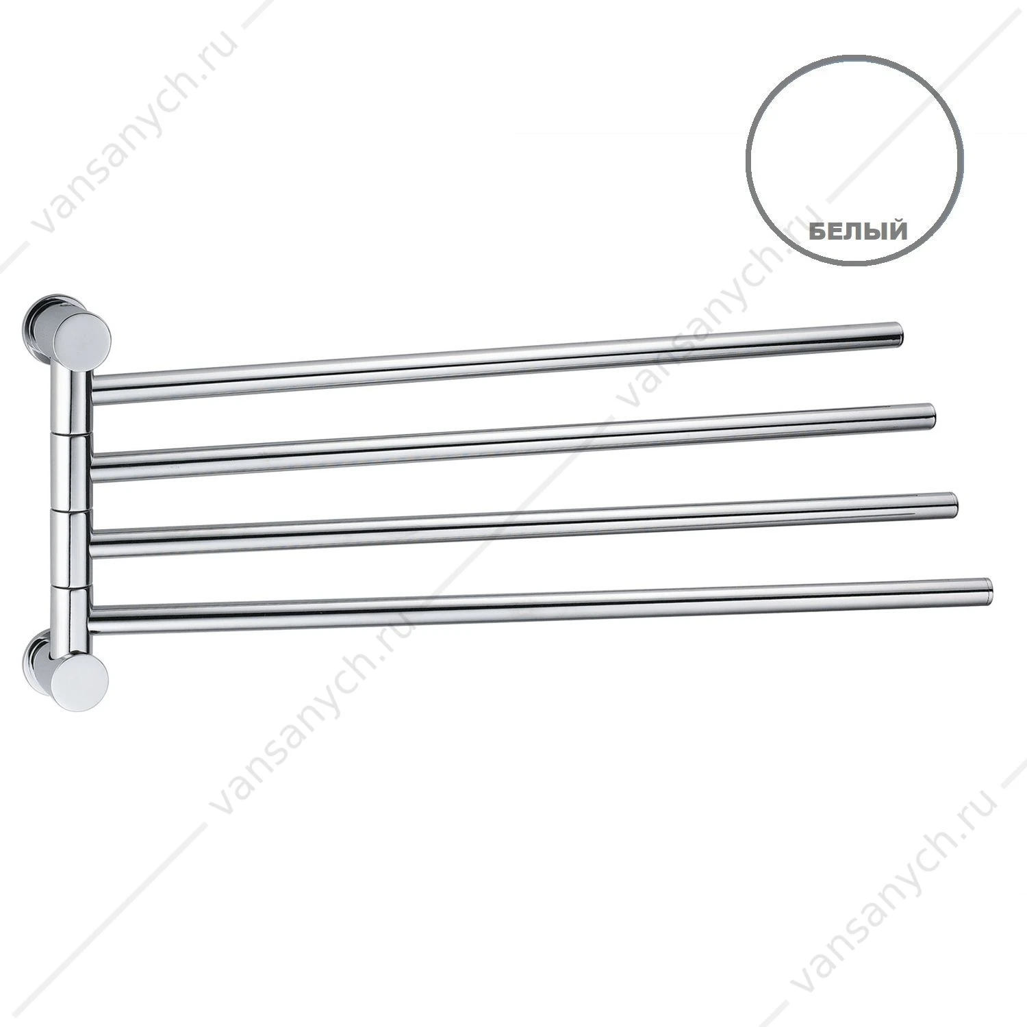 Держатель полотенец четверной, Kammel K-8300WHITE, белый, K-1034WHITE
