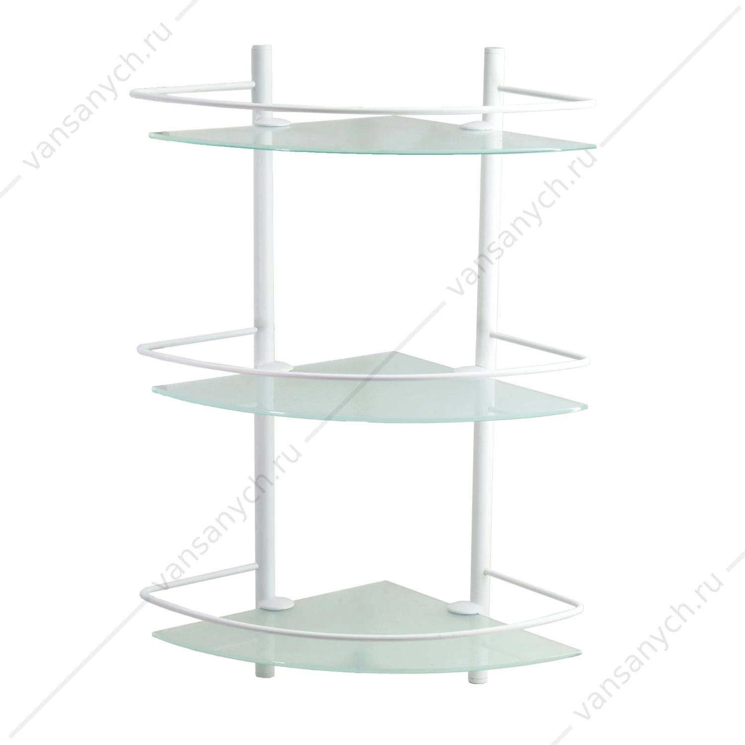 Полка стеклянная угловая тройная, Kammel K-8300WHITE, белый, K-3133WHITE