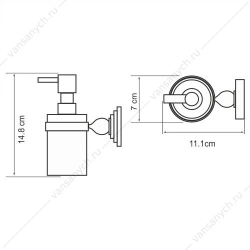Дозатор для жидкого мыла, Diemel K-2200, Хром, K-2299