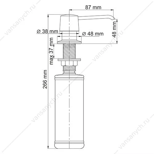 Дозатор для жидкого мыла, Никель, K-1599