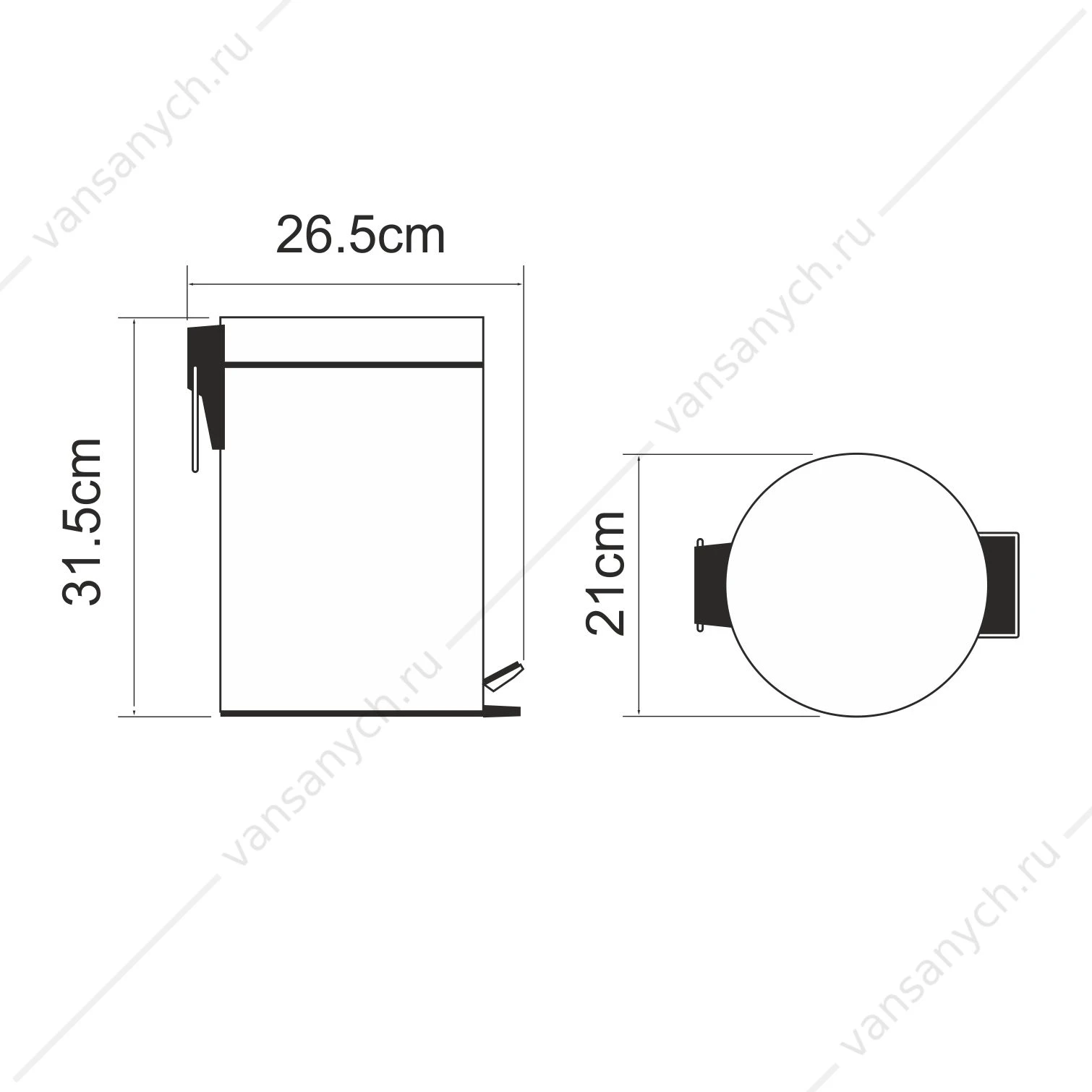 Ведро 5L, Kammel K-8300, белый, K-635WHITE