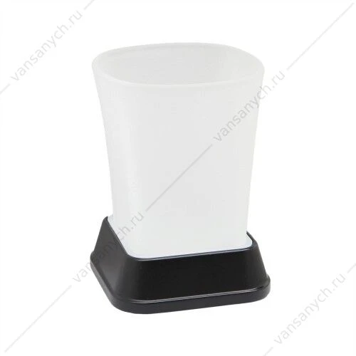 Стакан для зубных щеток, K-5400BLACK, черный, K-5428BLACK