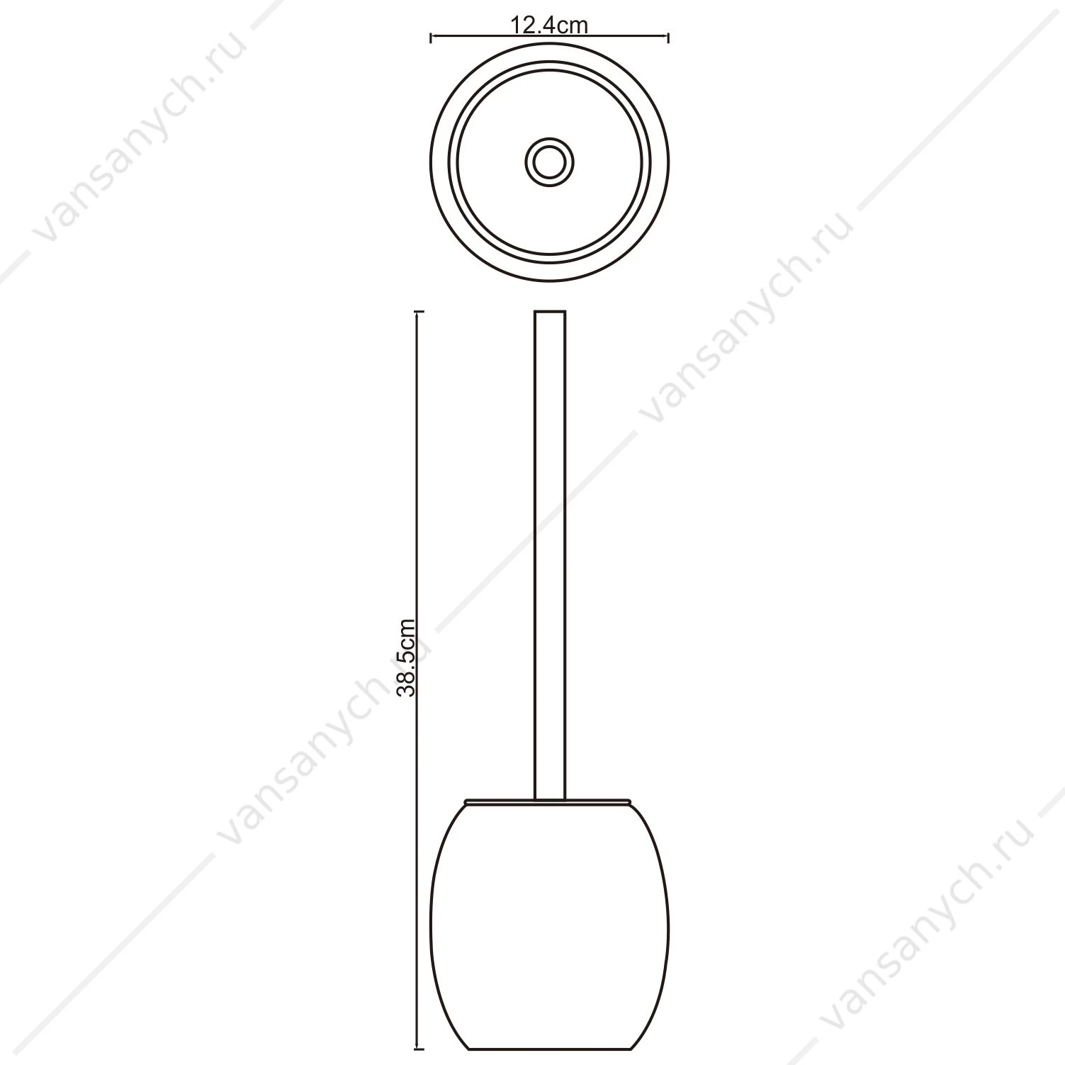 Щетка для унитаза, Ruwer K-6700, Хром, K-6727