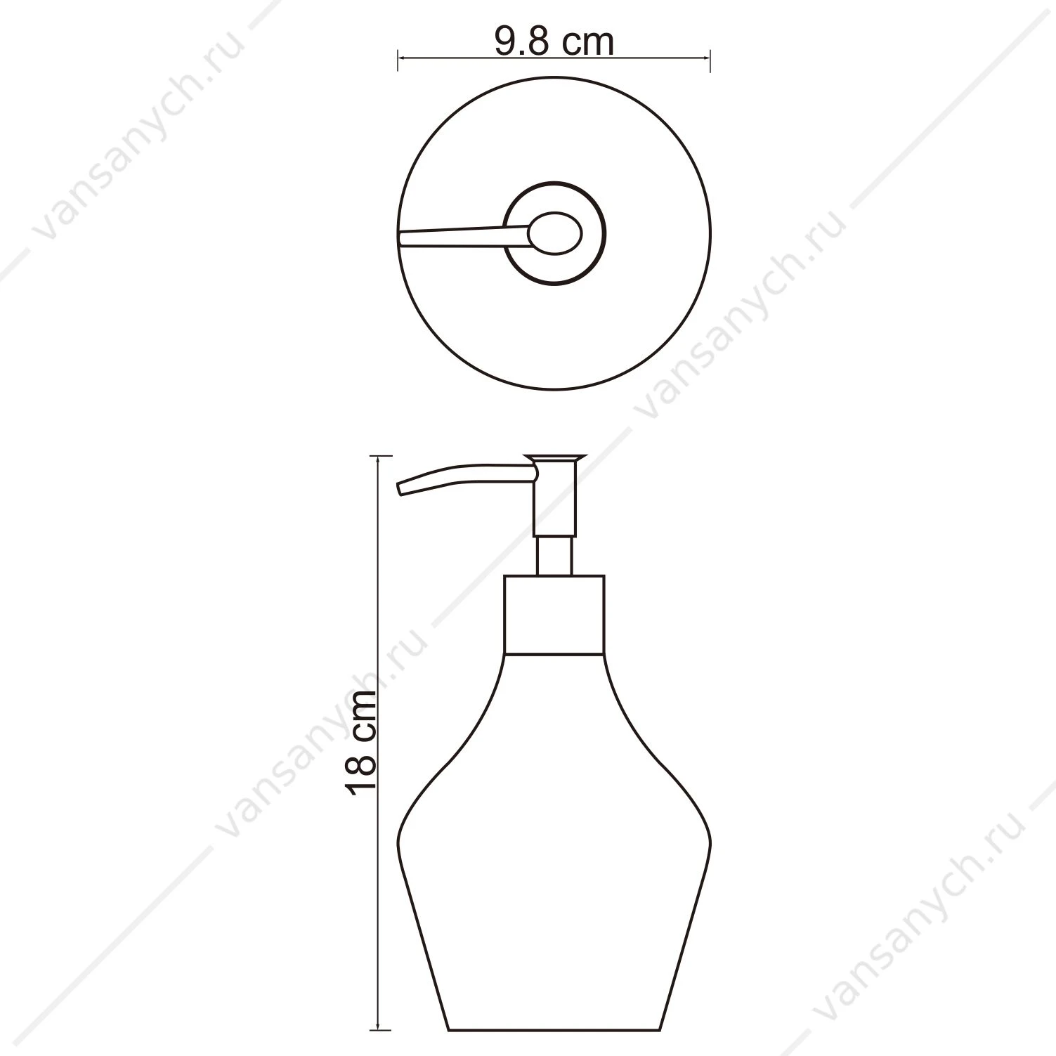 Дозатор для жидкого мыла, Dinkel K-4600, белый, K-4699