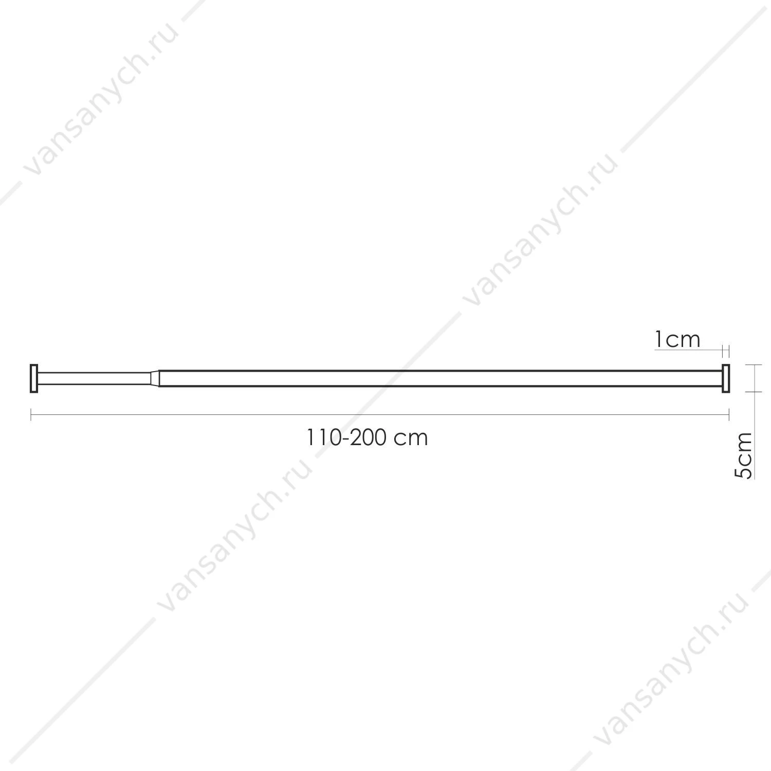 Карниз для ванной Elbe SC-721121, черный