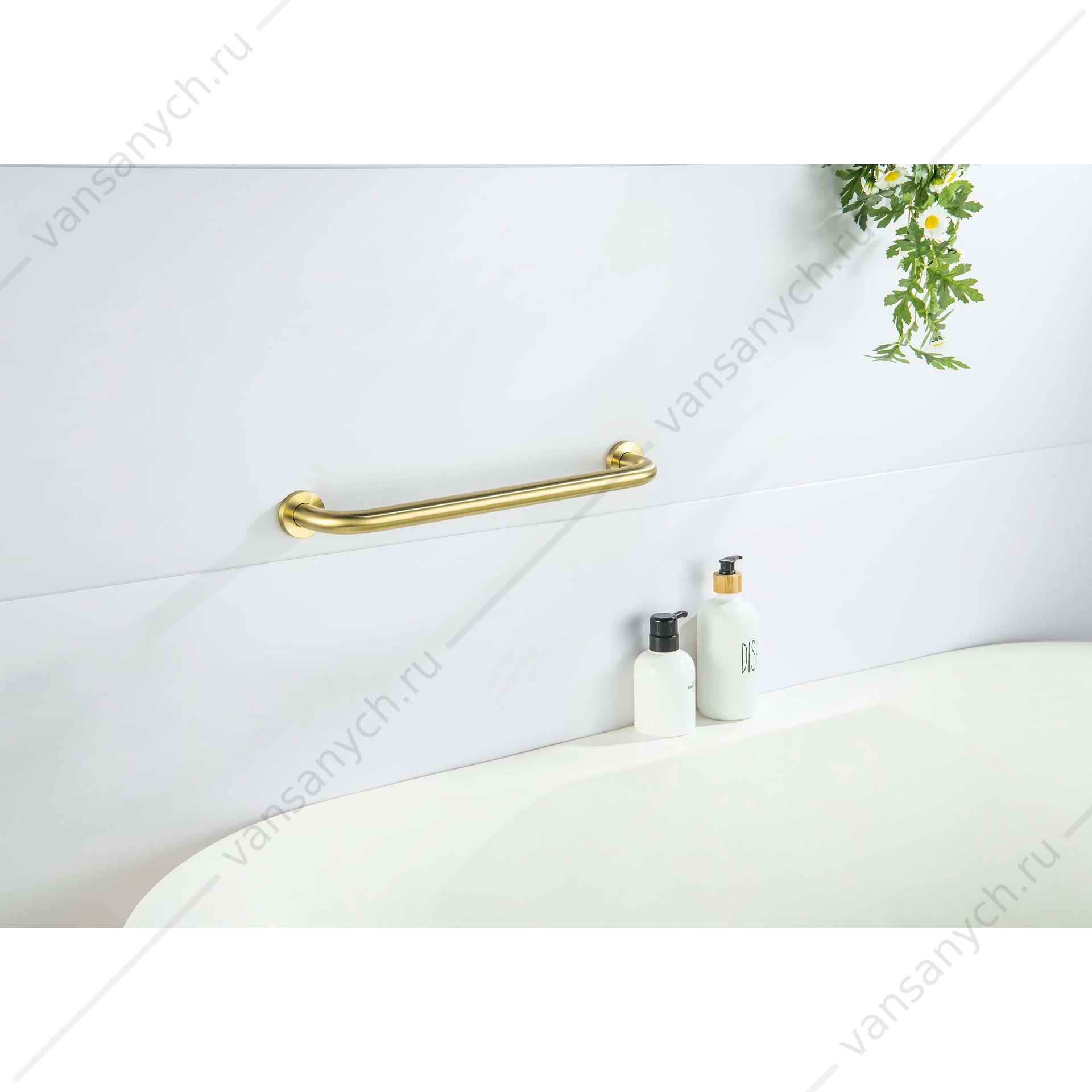 Поручень 45см AQUATEK, шлиф. золото, AQ4995BG