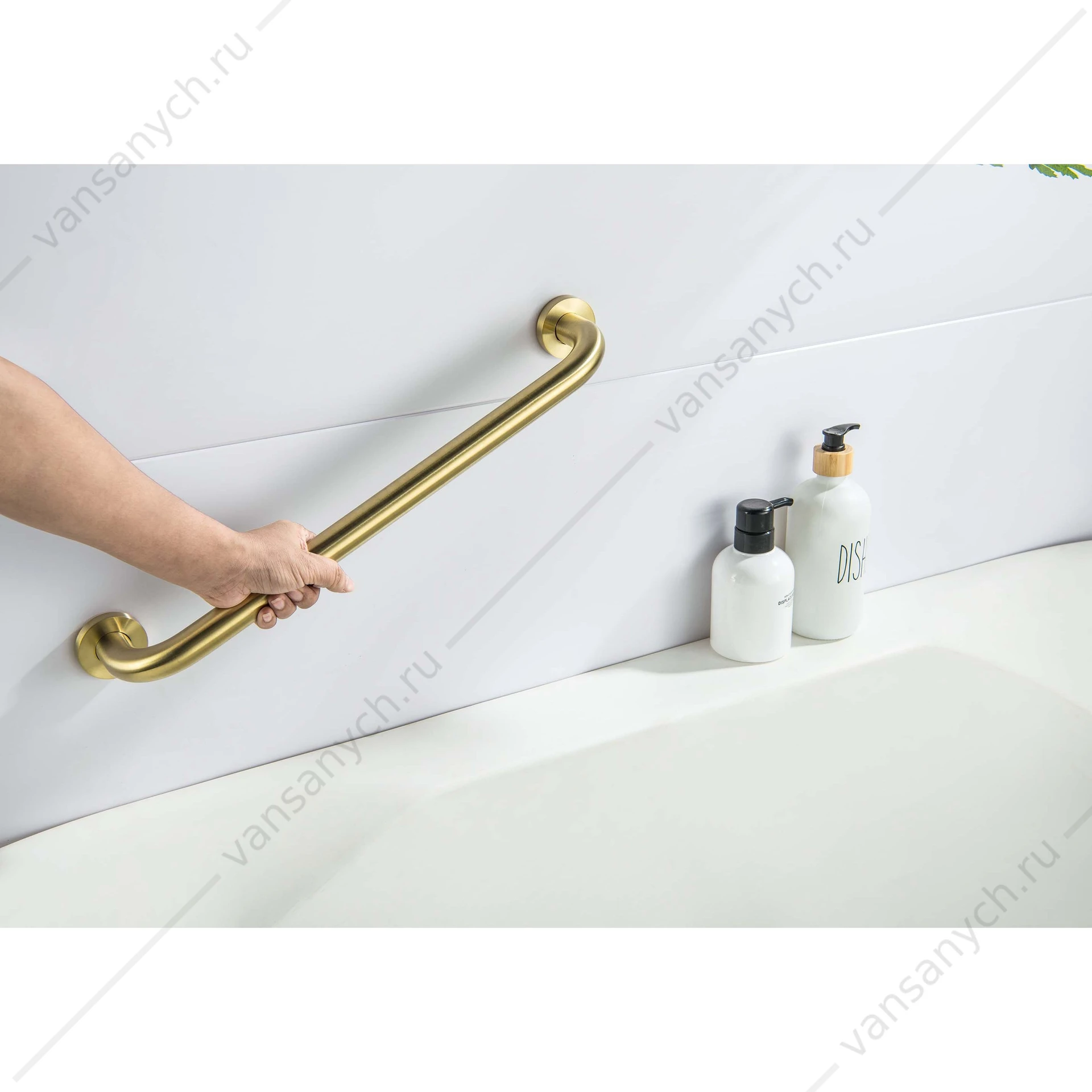Поручень 45см AQUATEK, шлиф. золото, AQ4995BG