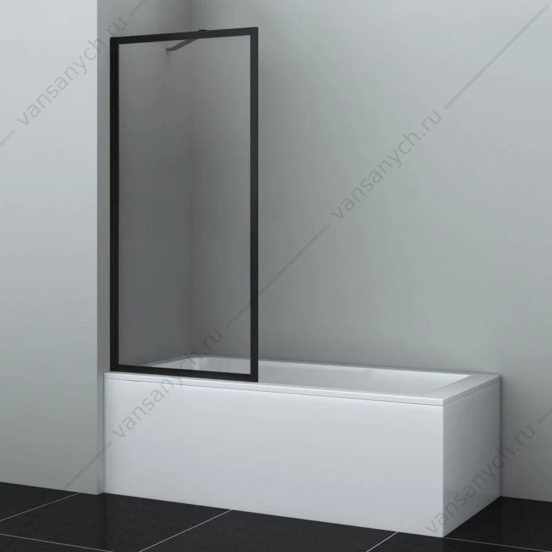 Шторка 80х160 на ванну Abens 20W01-80 BN Fixed WasserSchutzz цвет профиля никель