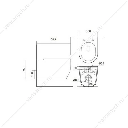 Комплект 4в1: AQUATEK ЕВРОПА New-016 инсталляция INS-0000017 + крепление + кнопка KDI-0000016 + унитаз AQ1106L-00+ сиденье микролифт, быстросъем)
