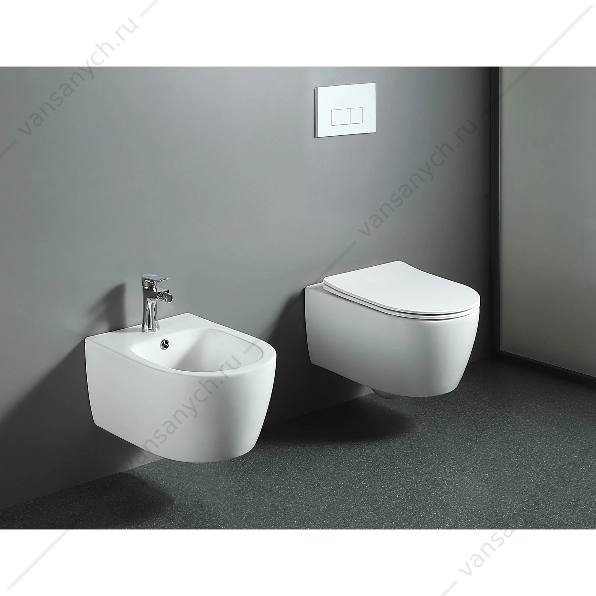 Унитаз безободковый смыв Торнадо с сиденьем микролифт, быстросъем AQUATEK Европа NEW подвесной AQ1106Т-00