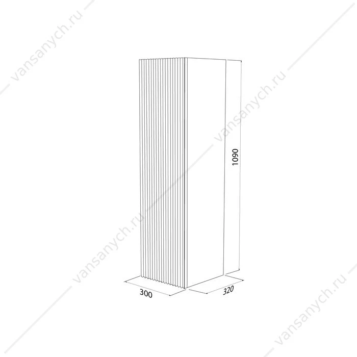 Пенал подвесной 30х32х109см IDDIS Bild белый BIL30W0i97