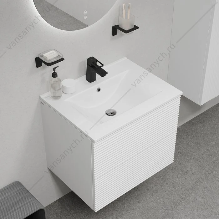 Тумба с раковиной 60 IDDIS Bild подвесная 2 ящика белая BIL60W0i95K