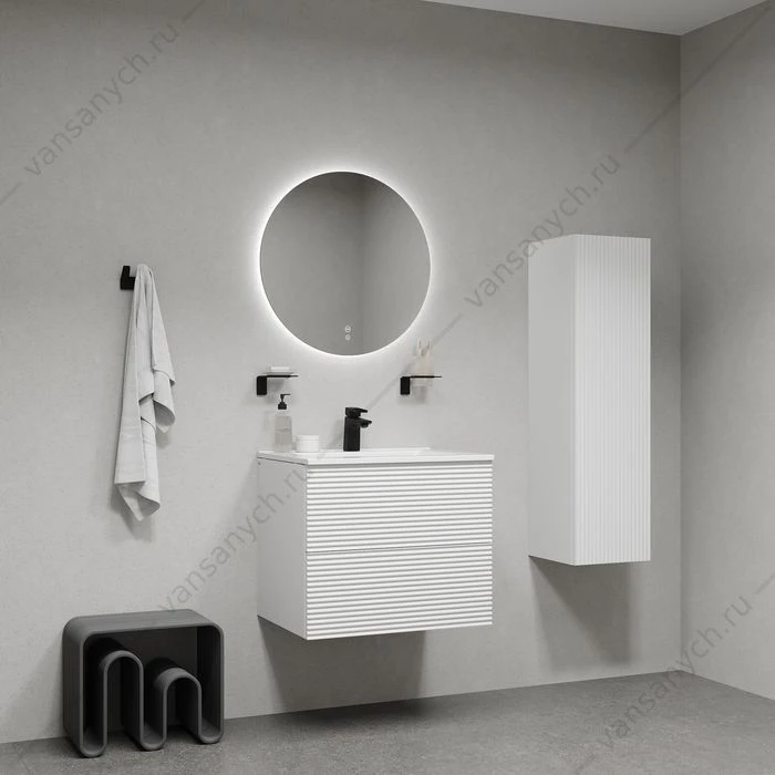 Тумба с раковиной 60 IDDIS Bild подвесная 2 ящика белая BIL60W0i95K