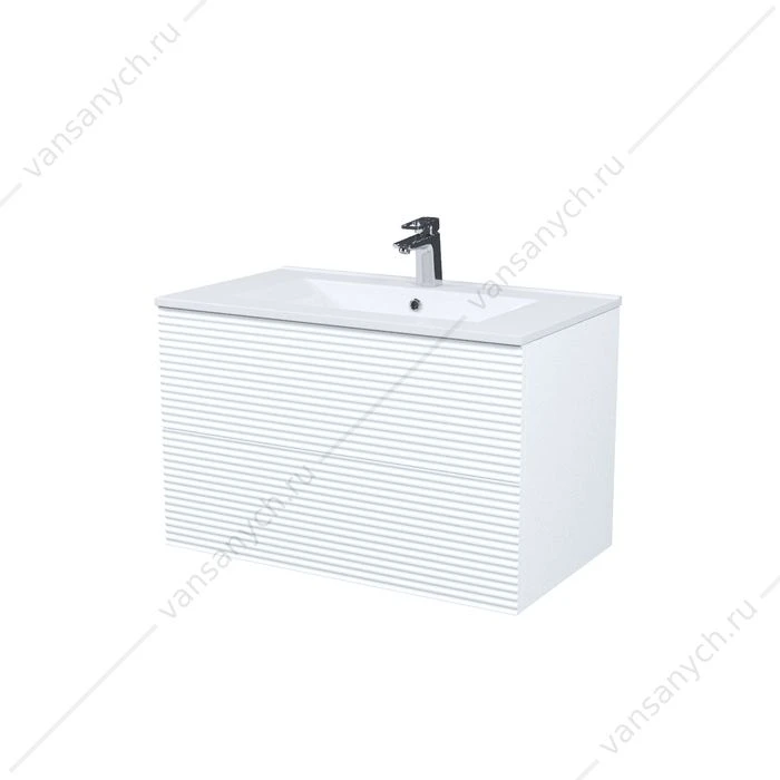 Тумба с раковиной 80 IDDIS Bild подвесная 2 ящика белая BIL80W0i95K