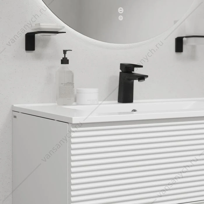 Тумба с раковиной 80 IDDIS Bild подвесная 2 ящика белая BIL80W0i95K