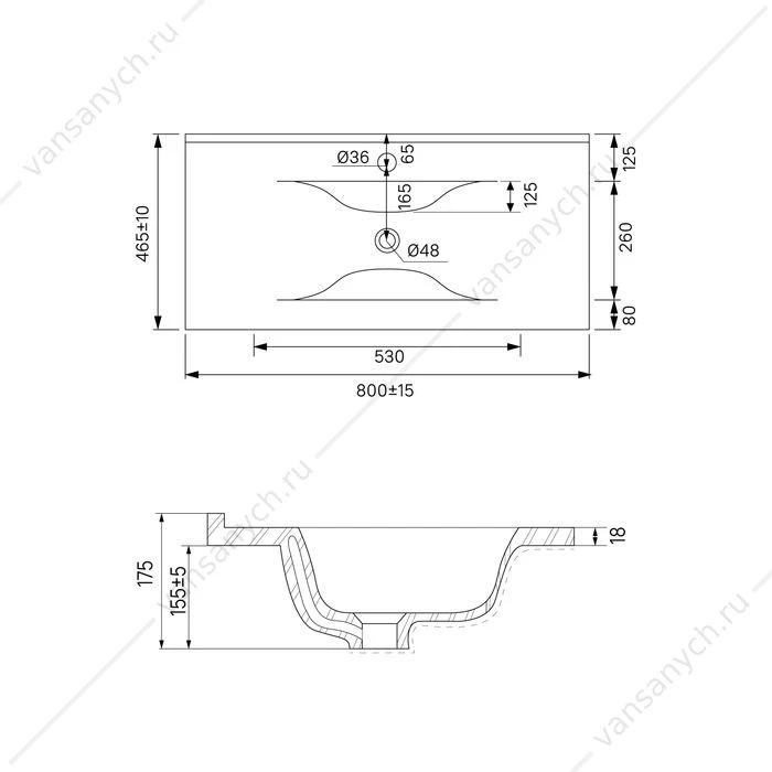 Тумба с раковиной 80 IDDIS Bild подвесная 2 ящика белая BIL80W0i95K
