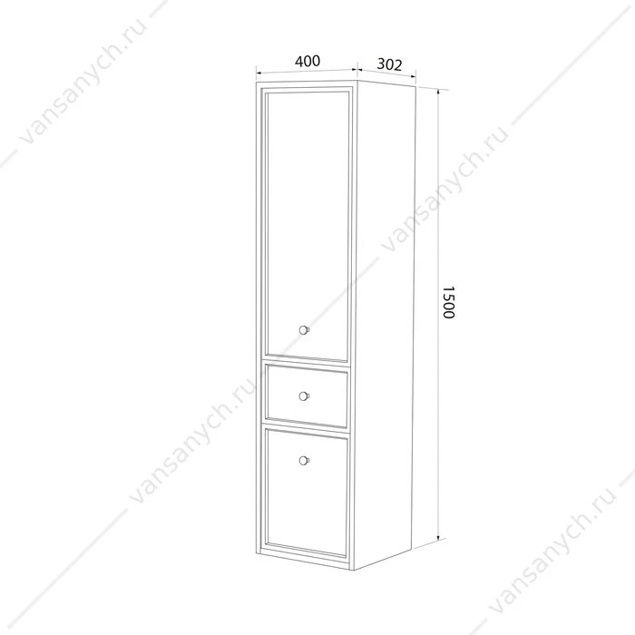 Пенал подвесной 40х30х150 IDDIS Torr серый TOR40D0i97