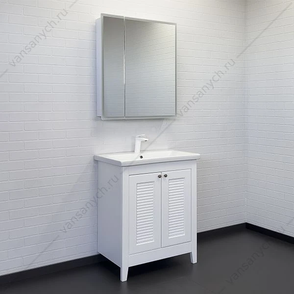 Тумба с раковиной 70см COMFORTY Классик-70 белый матовый раковина Como 70, 00-00013804CF