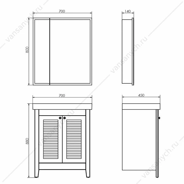 Тумба с раковиной 70см COMFORTY Классик-70 белый матовый раковина Como 70, 00-00013804CF