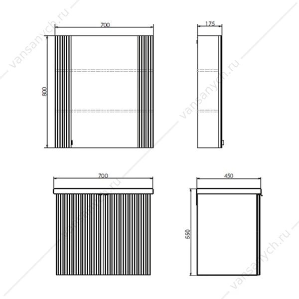 Зеркало-шкаф 70х80 COMFORTY Лима-70 белый матовый
 00-00006135CF