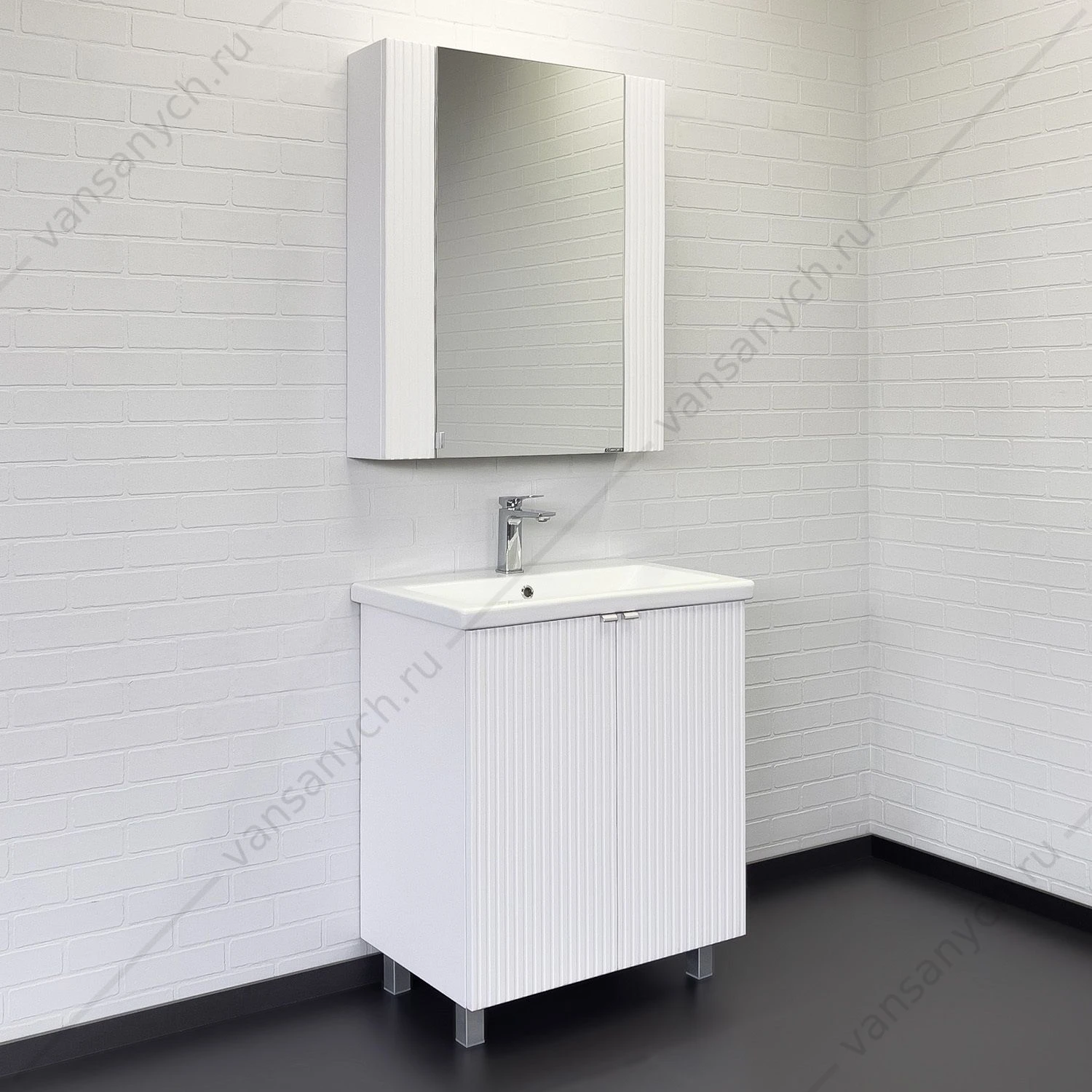 Тумба с раковиной 70см COMFORTY Лима-70 белый матовый раковина Como 70, 00-00004892CF