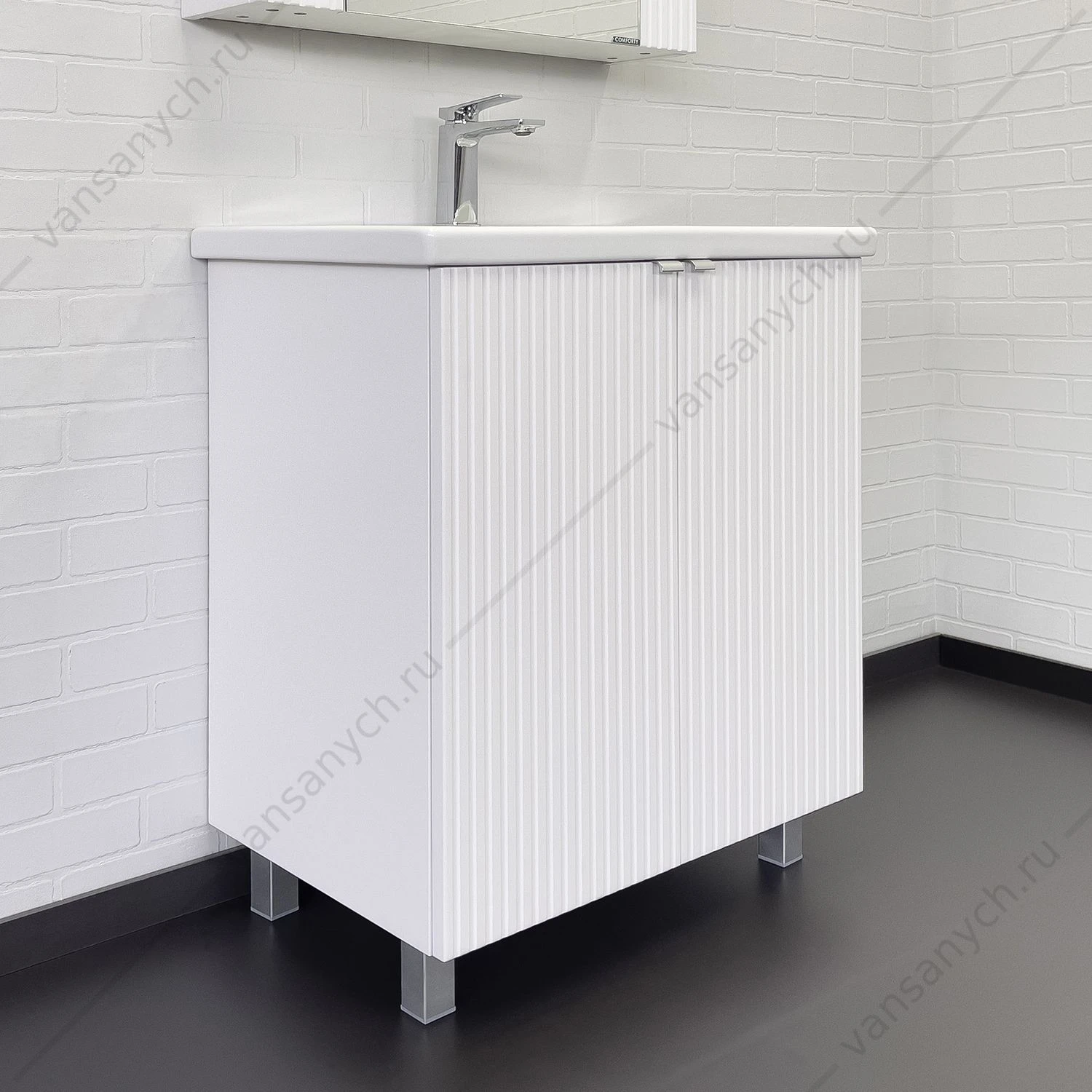 Тумба с раковиной 70см COMFORTY Лима-70 белый матовый раковина Como 70, 00-00004892CF