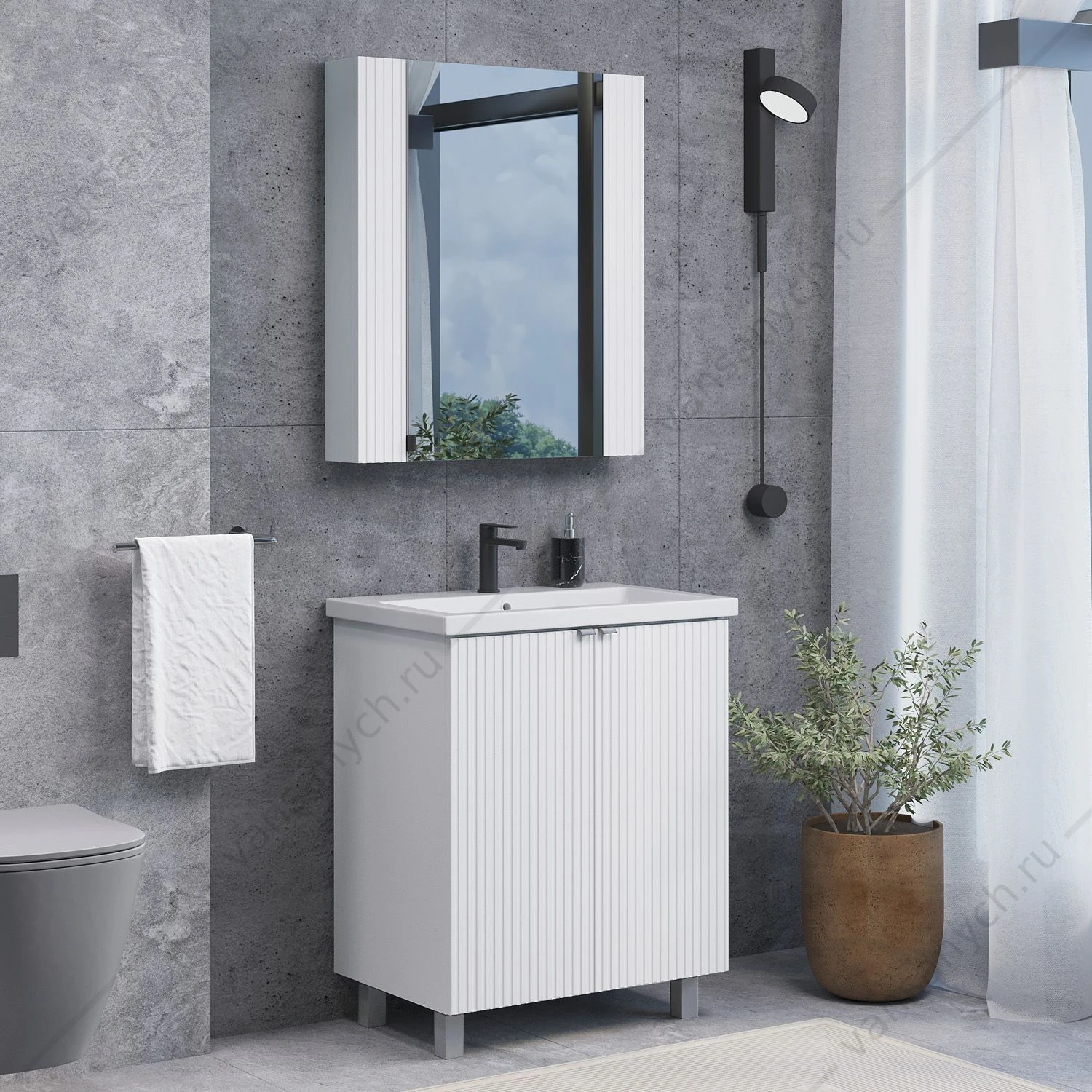 Тумба с раковиной 70см COMFORTY Лима-70 белый матовый раковина Como 70, 00-00004892CF