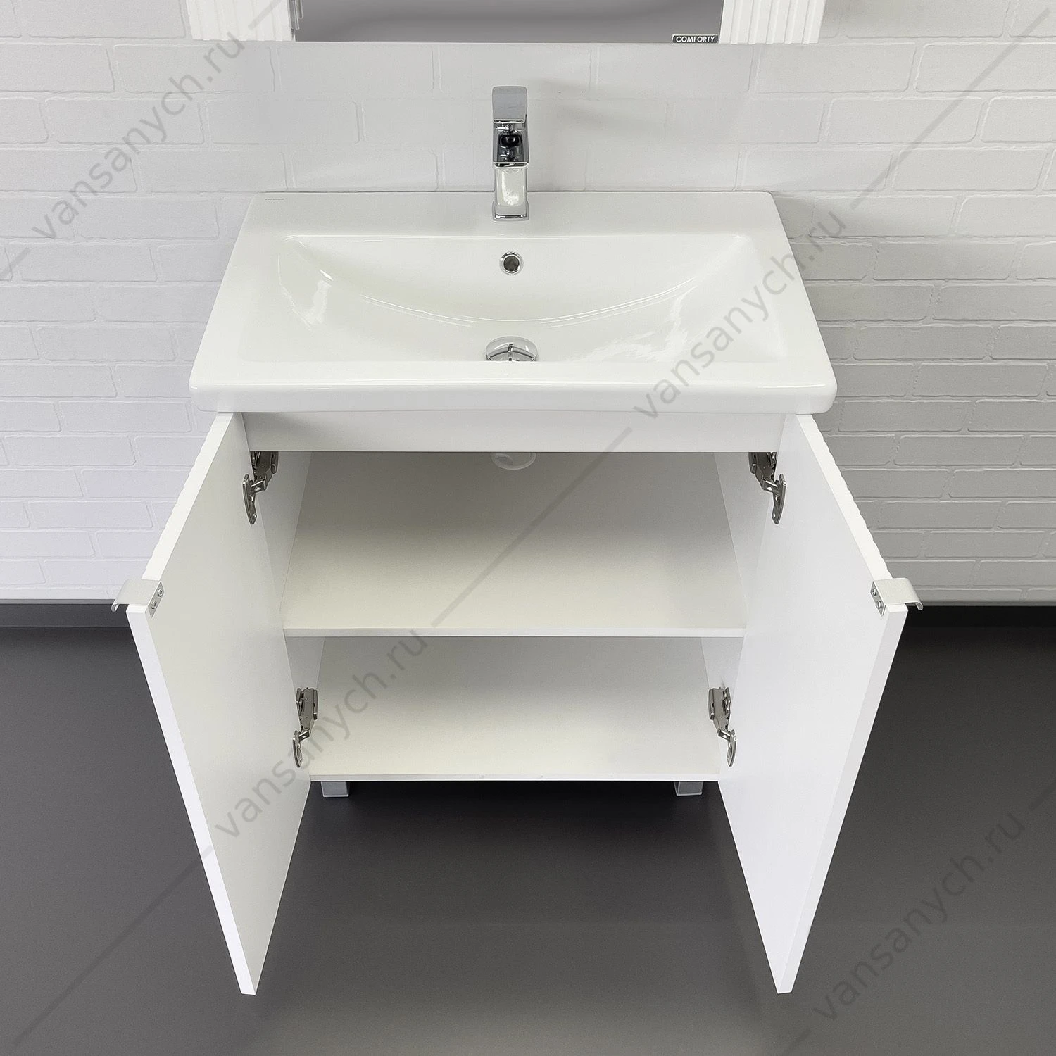 Тумба с раковиной 70см COMFORTY Лима-70 белый матовый раковина Como 70, 00-00004892CF