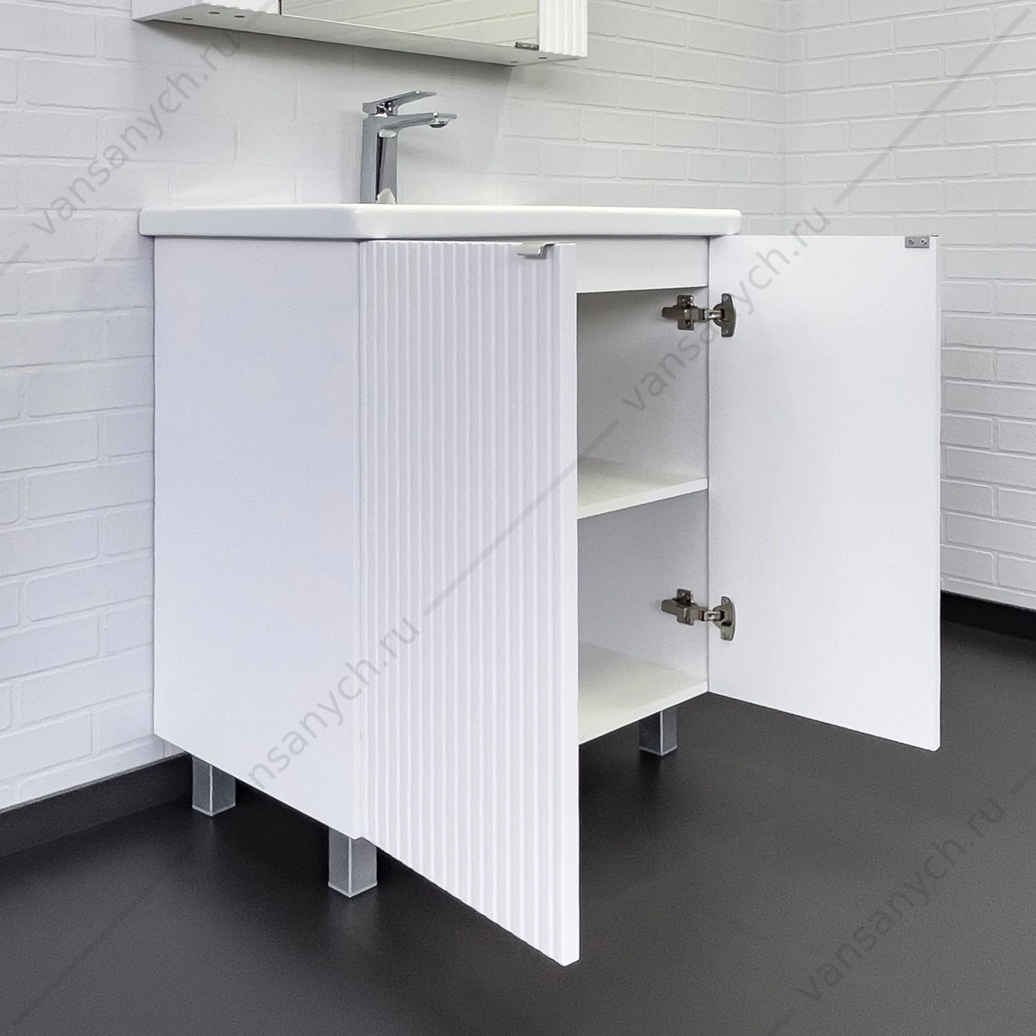 Тумба с раковиной 70см COMFORTY Лима-70 белый матовый раковина Como 70, 00-00004892CF