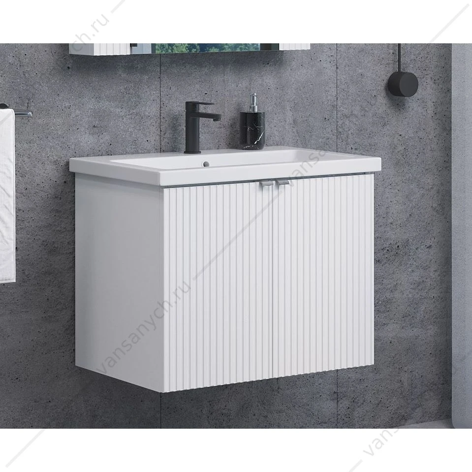 Тумба с раковиной 70см COMFORTY Лима-70П белый матовый раковина Como 70 00-00001284CF