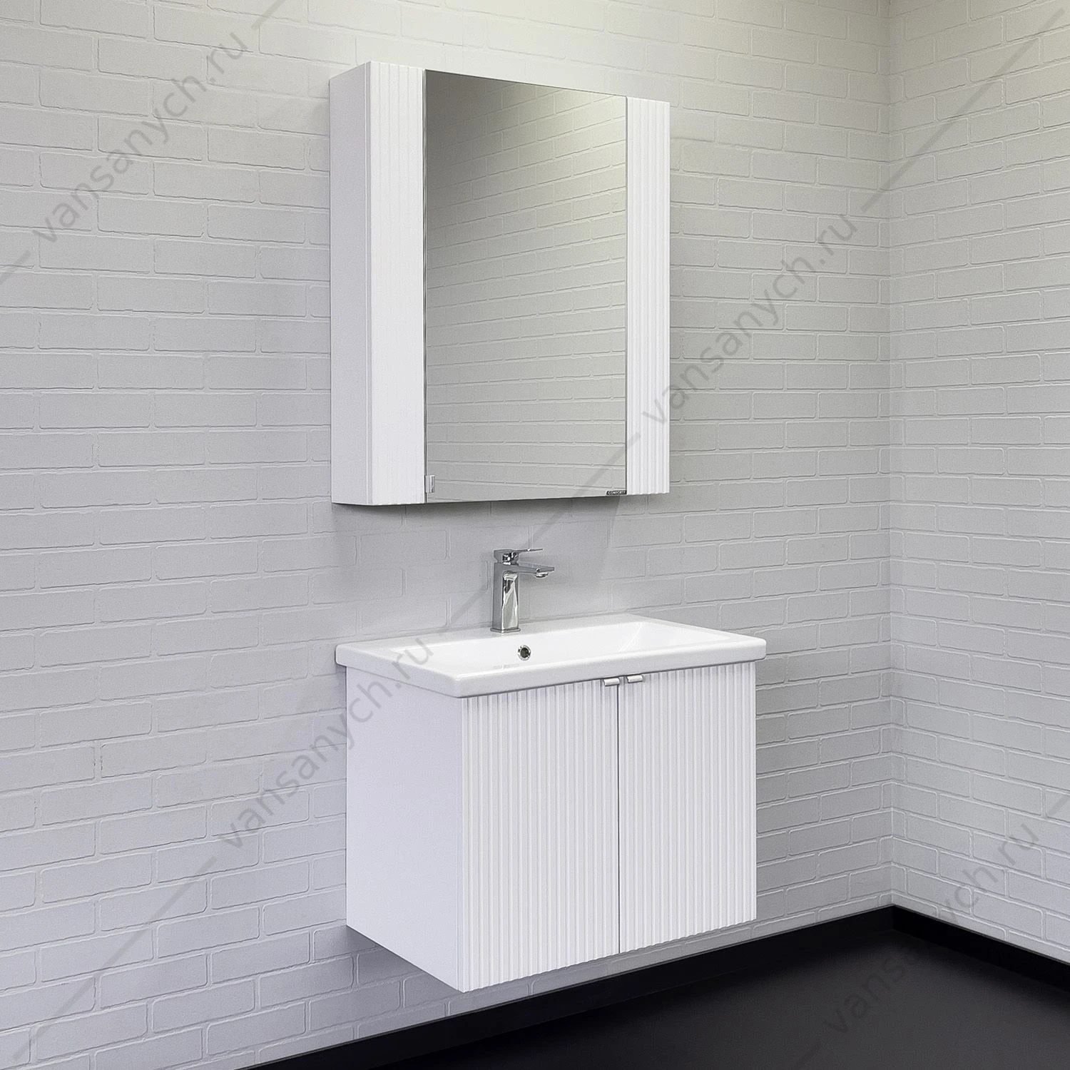 Тумба с раковиной 70см COMFORTY Лима-70П белый матовый раковина Como 70 00-00001284CF