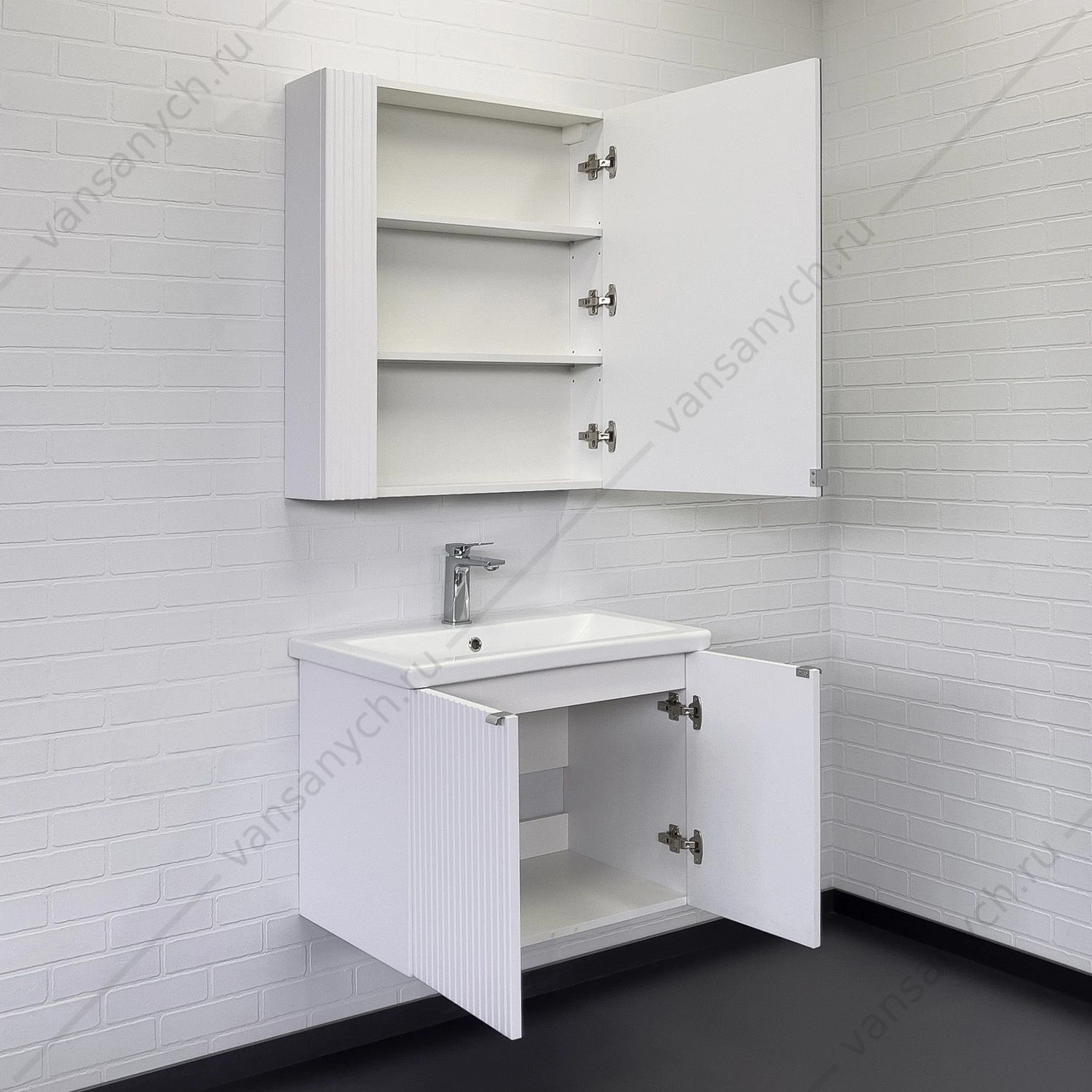 Тумба с раковиной 70см COMFORTY Лима-70П белый матовый раковина Como 70 00-00001284CF