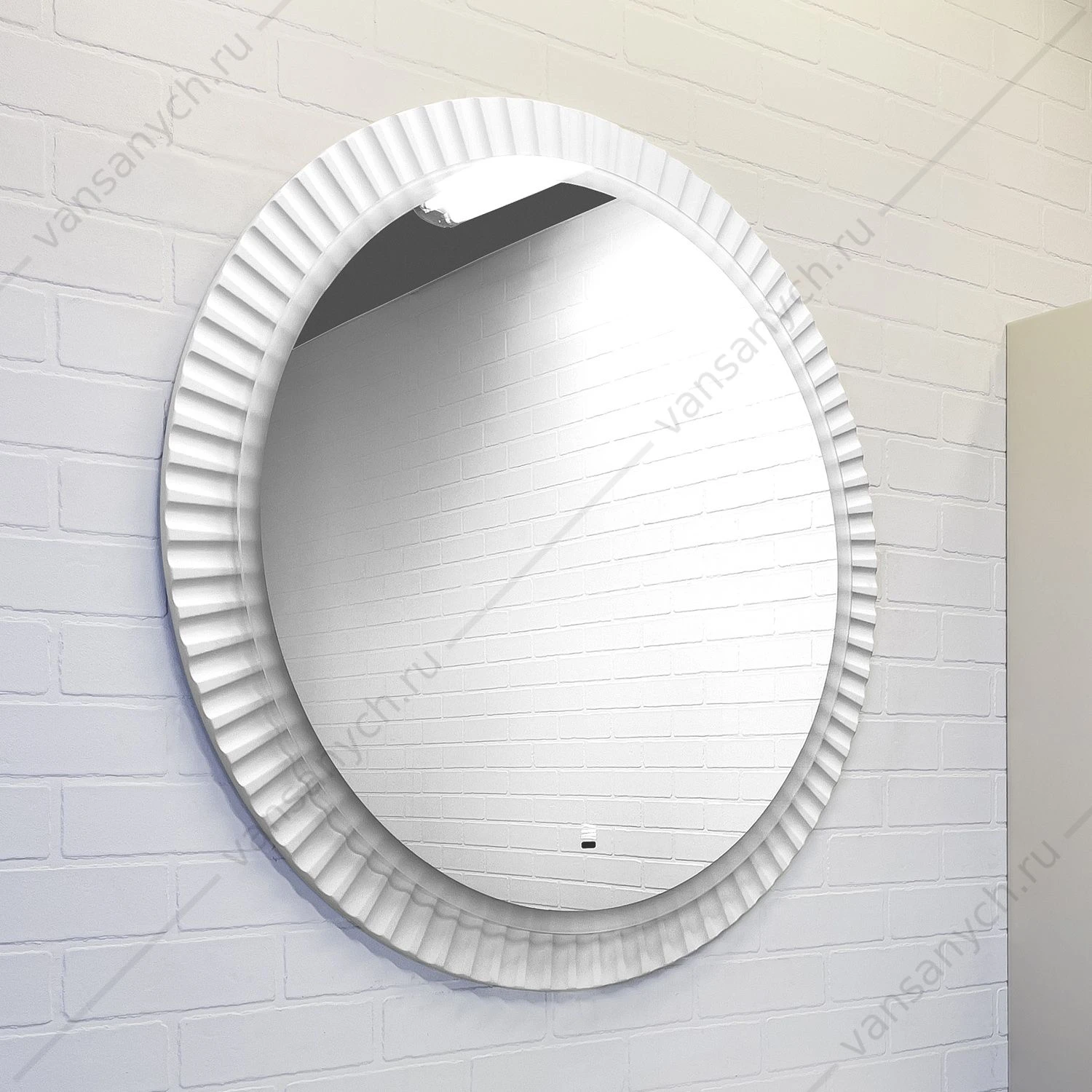 Зеркало D90см COMFORTY Мадрид-90 LED-подсветка, бесконт. сенсор, антизапотевание, белый 00-00014166CF