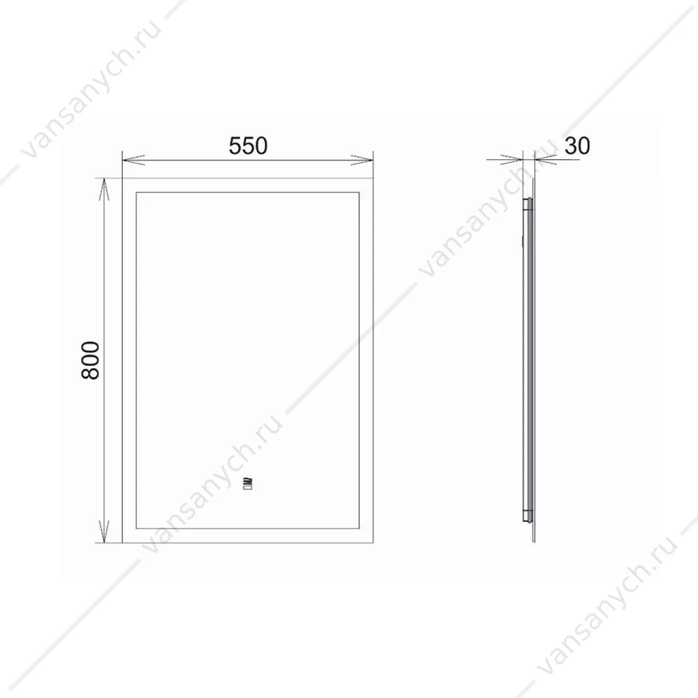 Зеркало 55х88 COMFORTY Эдельвейс-55 LED-подсветка, бесконт. сенсор, 00-00014239CF