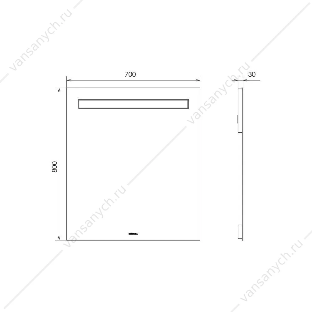 Зеркало 70х80 COMFORTY Астра-70 LED-подсветка, выключатель, 00-00014247CF