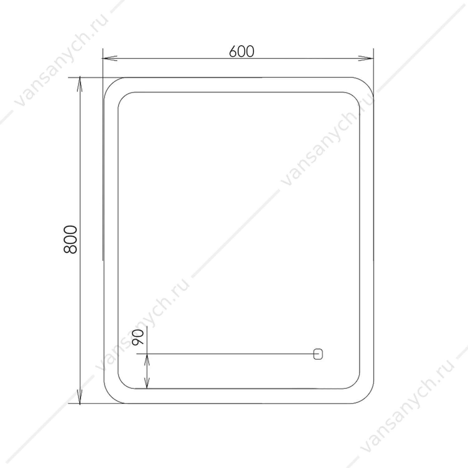 Зеркало 60х80 COMFORTY Лотос-60 LED-подсветка, бесконт. сенсор, 00-00014244CF
