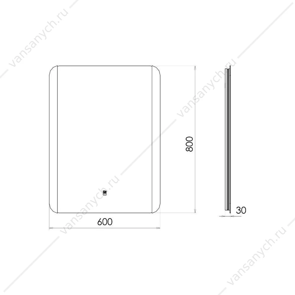Зеркало 60х80 COMFORTY Флокс-60 LED-подсветка, бесконт. сенсор, антизапотевание, 00-00014246CF