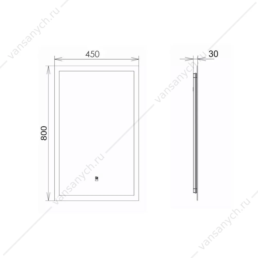 Зеркало 45х80 COMFORTY Эдельвейс-45 LED-подсветка, бесконт. сенсор, антизапотевание, 00-00014148CF