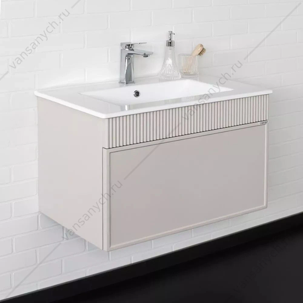 Тумба с раковиной 70 COMFORTY Мадрид-70 серый шёлк раковина COMFORTY 70E , 00-00020643CF