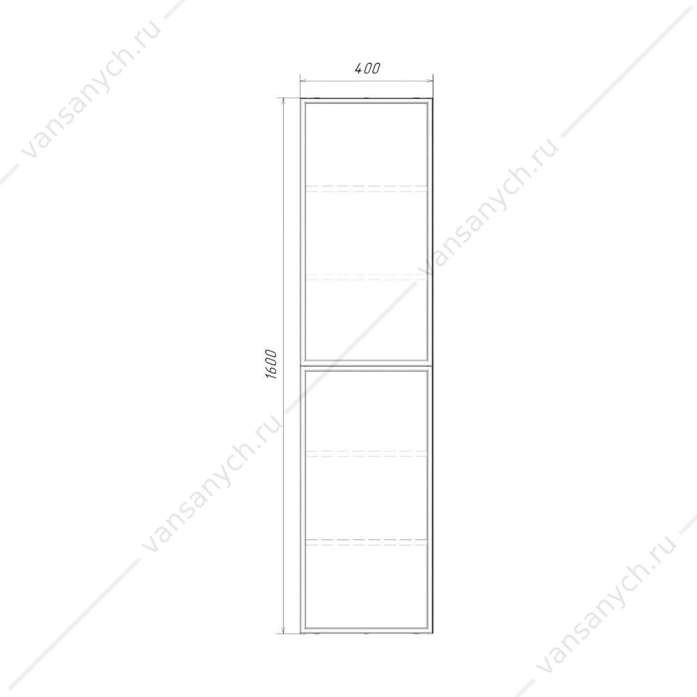 Шкаф-колонна 40х160 COMFORTY Мадрид-40 серый шёлк, 00-00017855CF