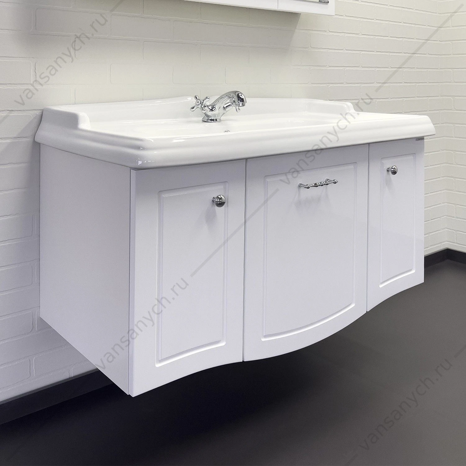 Тумба с раковиной 100 COMFORTY Палини-100 белый глянец раковина COMFORTY 3310 , 00-00019754CF