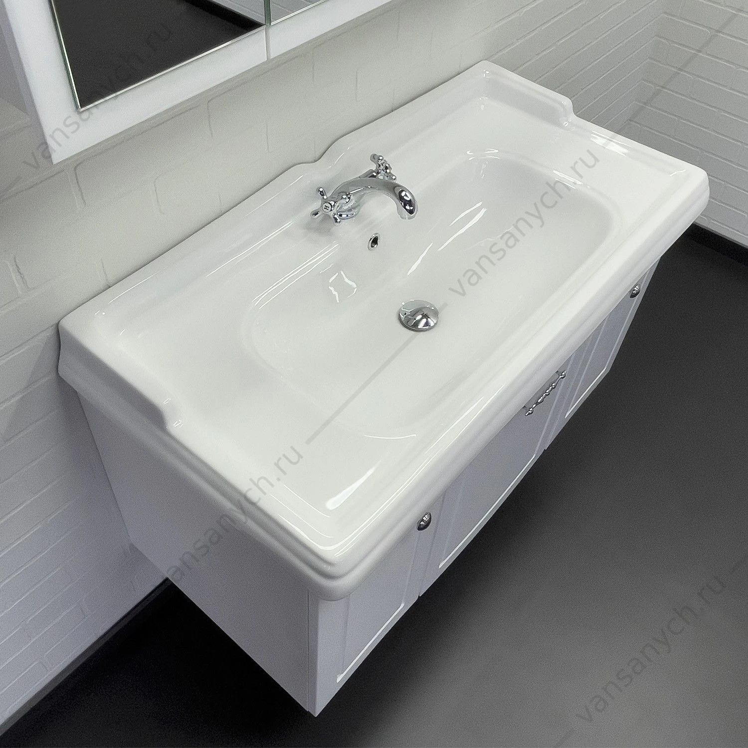 Тумба с раковиной 100 COMFORTY Палини-100 белый глянец раковина COMFORTY 3310 , 00-00019754CF