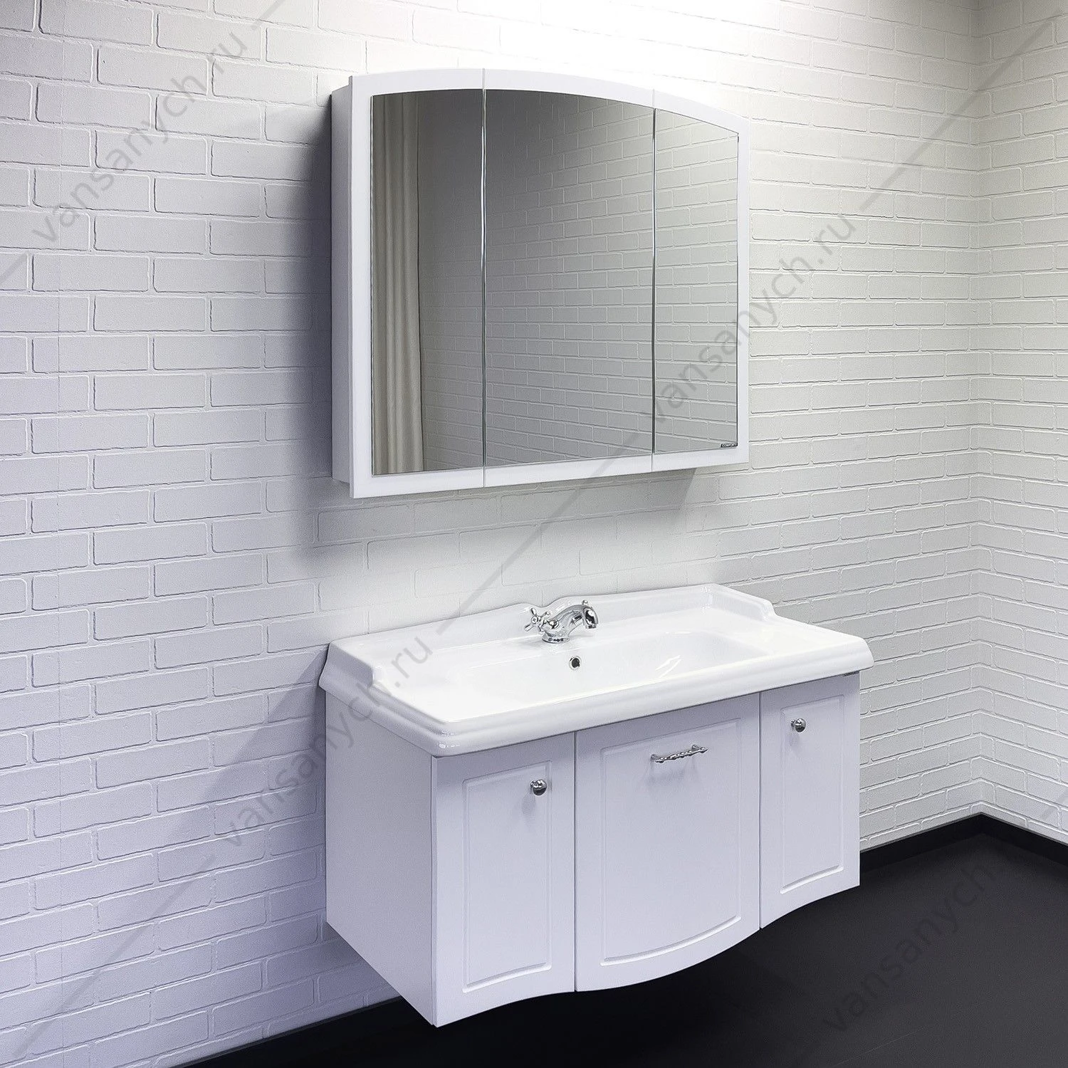 Тумба с раковиной 100 COMFORTY Палини-100 белый глянец раковина COMFORTY 3310 , 00-00019754CF