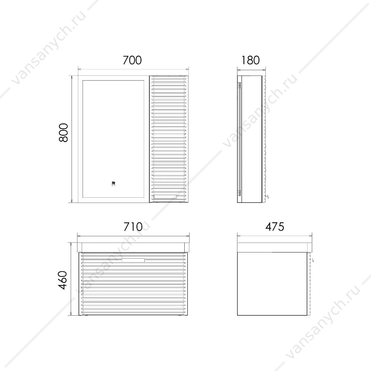 Тумба с раковиной 70 COMFORTY Танжер-70П белый матовый раковина COMFORTY 4470, 00-00019565CF
