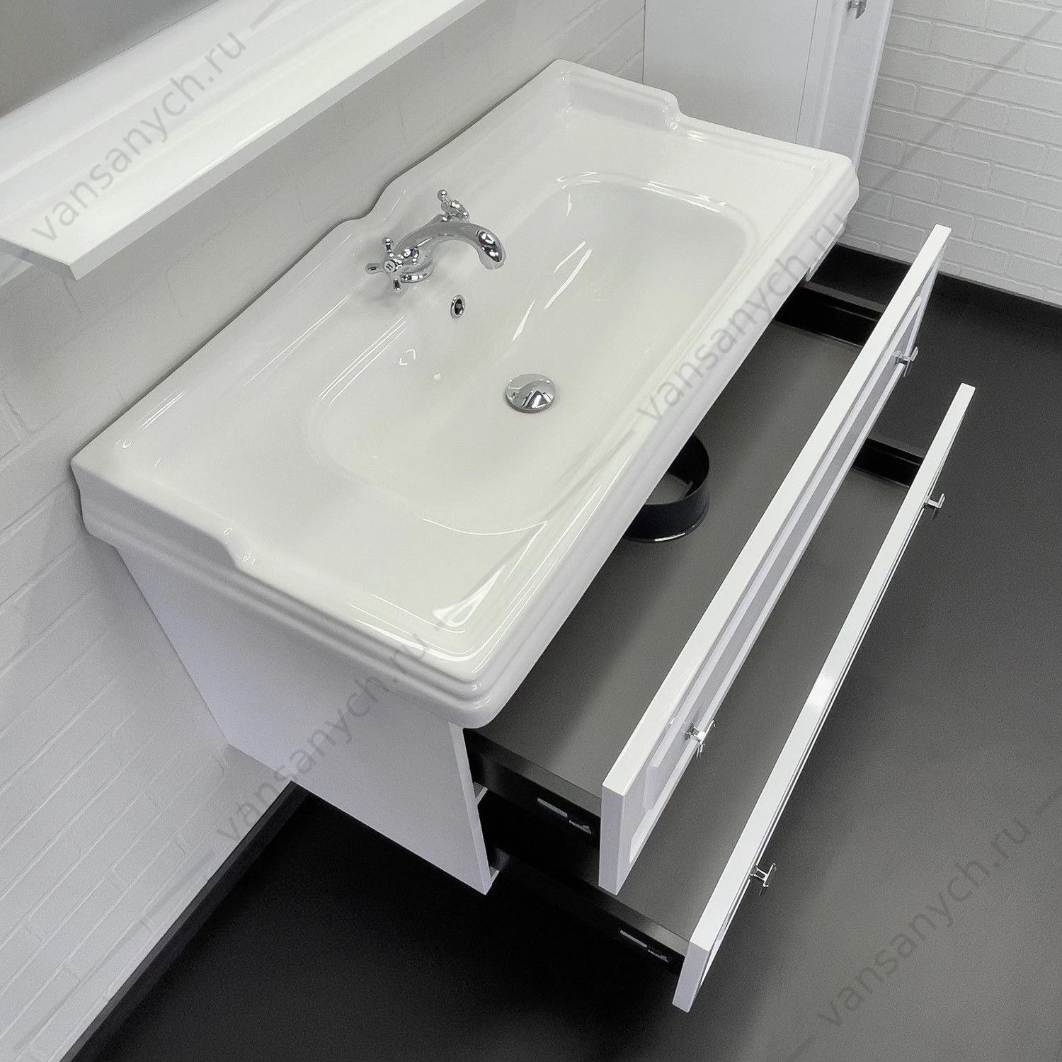Тумба с раковиной 100 COMFORTY Феррара-100 белый глянец раковина COMFORTY 3310 , 00-00020308CF
